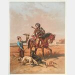 Cavalier chassant au faucon