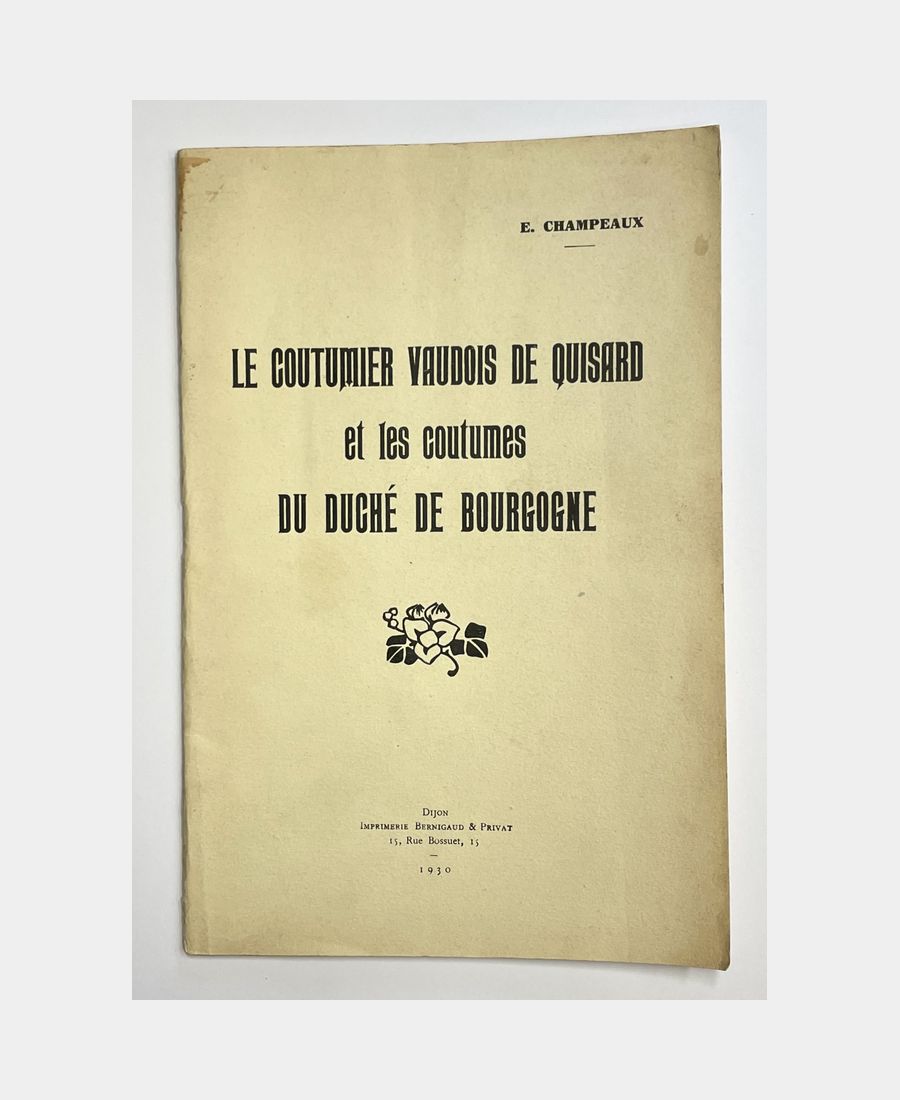 Quisard's Coutumier vaudois and the customs of the Duchy of Burgundy Quisard's Coutumier vaudois and the customs of the Duchy of Burgundy - Image 1